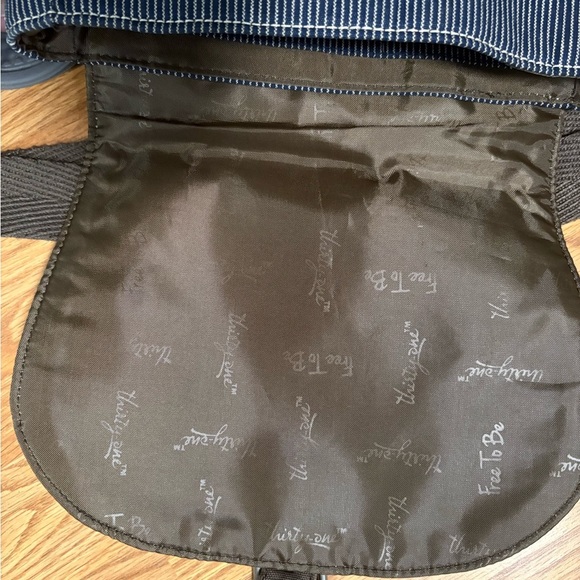 Striped Thirty One Blue and Brown Crossbody Bag - Picture 3 of 4